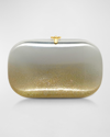 Jeffrey Levinson Elina Plus Ombre Metallic Clutch Bag In White Gold