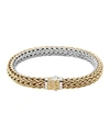 John Hardy CLASSIC CHAIN MEDIUM REVERSIBLE SILVER & GOLD BRACELET,PROD167300349