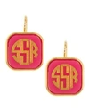 MOON AND LOLA MONOGRAMMED SQUARE-DROP ACRYLIC EARRINGS,PROD167370254
