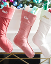 D. Stevens Velvet Christmas Stocking, Personalized In Dusty Mauve