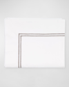 Sferra Grande Hotel Flat Sheet, Full/queen In White/grey