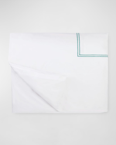 Sferra King Resort Duvet Cover In White/aqua