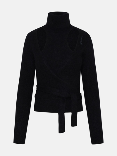 Ganni Black Alpaca Blend Turtleneck Sweater