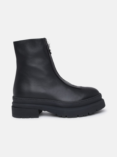 Chiara Ferragni Black Leather Combat Boots | ModeSens