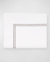 Sferra King 200 Thread-count Resort Flat Sheet In White/grey