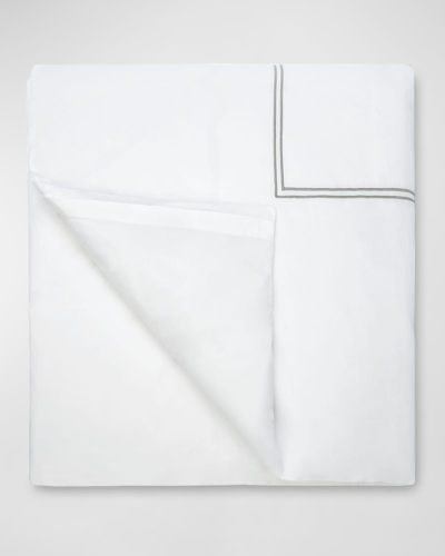 Sferra Grande Hotel Duvet Cover, Full/queen In White/silver