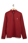Original Penguin Golf Long Sleeve Half-zip Fleece Pullover In Cordovan
