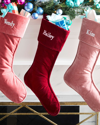 D. Stevens Velvet Christmas Stocking, Personalized In Burgundy