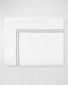 Sferra Queen 200 Thread-count Resort Flat Sheet In White/silver