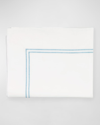 Sferra Grande Hotel Flat Sheet, Full/queen In White/blue