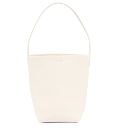 The Row Park Small Leather Tote Bag In Ivory Pld