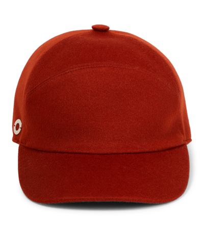 Loro Piana Cashmere Baseball Cap In Red Velvet Ribbon