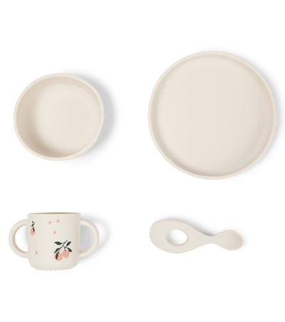 Liewood Kids' Baby Vivi Tableware Set In Peach/sea Shell Mix