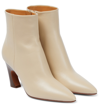 Chloé Oli Leather Ankle Boots In Beige