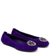 TORY BURCH MINNIE TRAVEL SUEDE BALLET FLATS