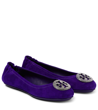 Tory Burch Eleanor Ballet Flats In Deep Purple