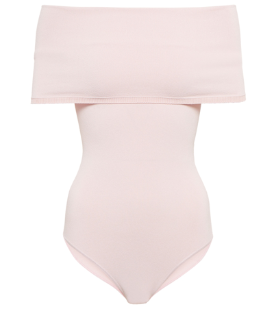 Alaïa Cowl-neck Bodysuit In Pink