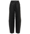 FRAME HIGH-RISE WIDE-LEG LEATHER PANTS