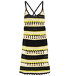 GANNI LOGO STRIPED CROCHET MINIDRESS