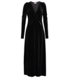 Ganni Ruched Velvet Midi Dress In Black