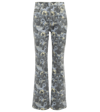 Ganni Floral-print High-rise Bootcut Jeans In Brunnera Blue