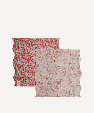 Coco & Wolf Adelajda S Wish And Wiltshire Stars Wavy Edge Napkins Set Of Two In Pink
