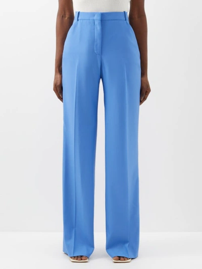 Another Tomorrow Slight Flare Trouser In Cornflower