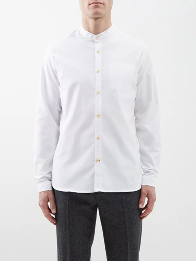 Oliver Spencer Stand-collar Organic-cotton Shirt In White