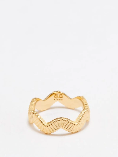 By Alona Wavy 18kt Gold-plated Ring In Yellow Gold