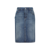 Bottega Veneta High-rise Split-hem Denim Skirt In Blue
