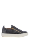 Giuseppe Zanotti Sneakers  Frankie In Leather In Anthracite