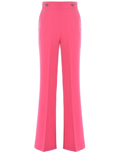 Pinko High-waisted Tailored Trousers In Fucsia