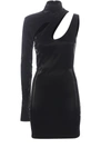 Rotate Birger Christensen Black One Shoulder Minidress With Cutouts In Black