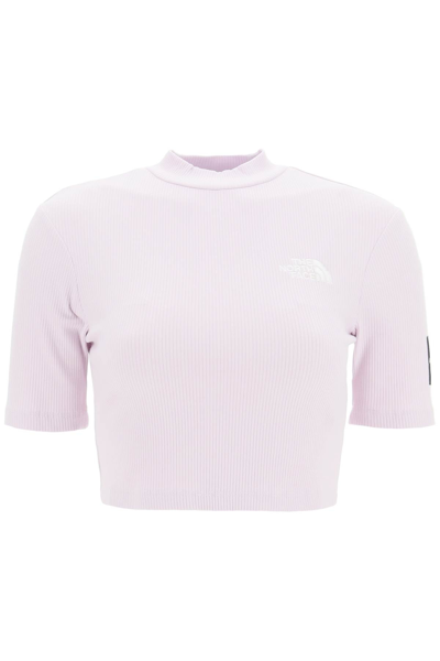 The North Face Gartha Ribbed Cropped Top In Purple