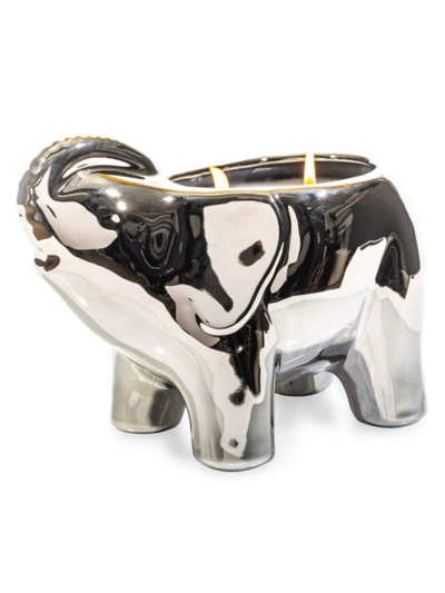 Thompson Ferrier Elephant Midnight Orchid Scented Candle In Silver