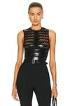 Alaïa Scallop Bodysuit In Noir