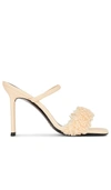 By Far Pink Ada 100 Shearling Trim Leather Sandals In Sable