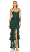 Majorelle Zelda Fitz Gown In Emerald Green
