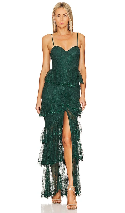 Majorelle Zelda Fitz Gown In Emerald Green