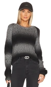 Bobi Ombre Raglan Sweater In Black & Grey