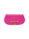 Versace Women's Greca Goddess Leather Clutch In Glossy Pink