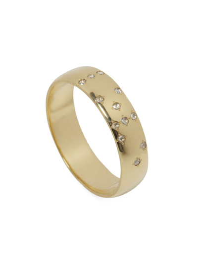 Milamore Women's 18k Yellow Gold & Diamond Braille "self Love" Ring