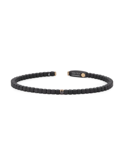 Roberto Demeglio 18k White Gold Dado Black Diamond Single Bead Bracelet