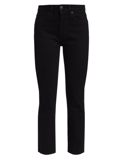 3x1 Channel Seam Coated High-rise Skinny Jeans In Black