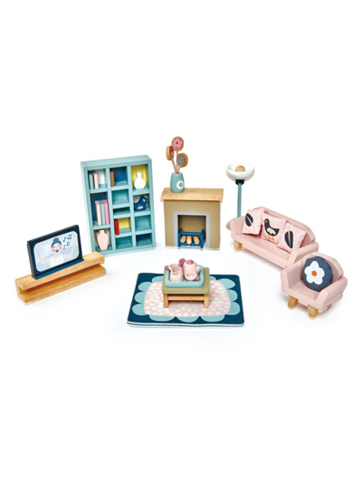 Tender Leaf Toys Kids' Doll's House Sitting Room Furniture Set In Coffee
