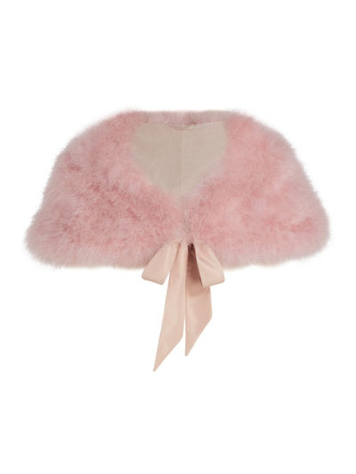 Maximilian Women's Turkey Feather Stole In Pink