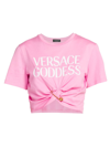 Versace Women's  Goddess Safety Pin T-shirt In Pink Paradise