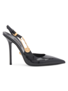 VERSACE WOMEN'S SAFETY PIN PATENT LEATHER SLINGBACK PUMPS