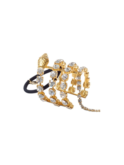 Lelet Ny Women's Serpent Crystal Pony Cuff In Antique Gold