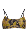 Tanya Taylor Women's Kaia Palm Bralette Bikini Top In Avocado Multi